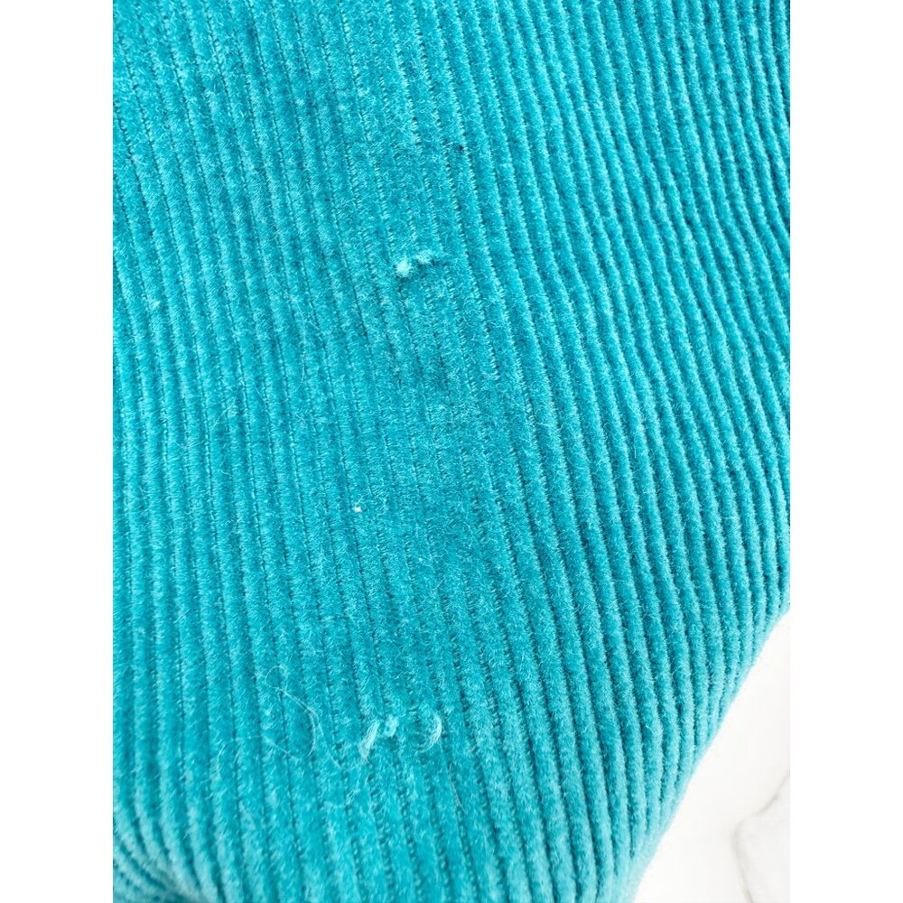 Tomboy LeSport Vtg 80s Retro Midi Corduroy Teal front Slit Pencil Skirt sz 11 - Picture 6 of 10
